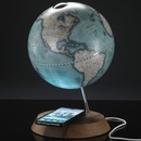 Klassieke wereldbol Design tafelglobe Bridge ø 22 cm - met geïntegreerd draadloos oplaadsysteem | Zoffoli