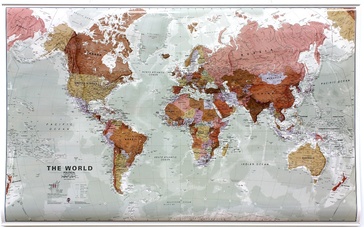 Wereldkaart 97ML World executive political, 136 x 84 cm | Maps International