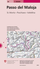 Fietskaart - Topografische kaart - Wegenkaart - landkaart 44 Passo del Maloja | Swisstopo