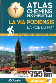 Wandelatlas La via podiensis GR65 - La voie du puy Atlas Chemins de Compostelle | Chamina