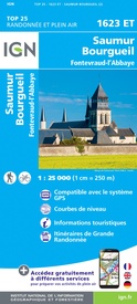 Wandelkaart 1623ET Saumur / Bourgueil / Fontevraud-l'Abbaye | IGN - Institut Géographique National