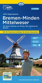 Fietskaart ADFC Regionalkarte Bremen - Minden - Mittelweser | BVA BikeMedia