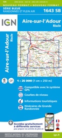 Wandelkaart - Topografische kaart 1643 SB - Serie Bleue Aire-sur-l'Adour | IGN - Institut Géographique National