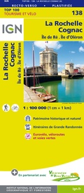 Fietskaart - Wegenkaart - landkaart 138 La Rochelle - Royan - Rochefort - Île de Ré - Saintes - Cognac | IGN - Institut Géographique National