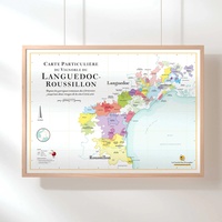 Languedoc Rousillon Carte des vins | Wijnkaart | 50 x 70 cm