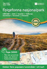 Wandelkaart 3005 Topo 3000 Folgefonna | Nordeca