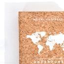 Reisdagboek Woody notebook kurk A6 World map Adventures | Miss Wood