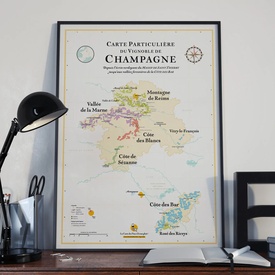 Poster Champagne Carte des vins | 50 x 70 cm | La carte des vins