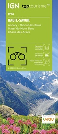 Wegenkaart - landkaart - Fietskaart D74 Top D100 Haute Savoie | IGN - Institut Géographique National