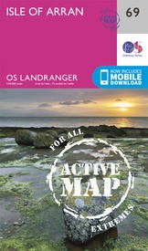 Wandelkaart - Topografische kaart 69 Landranger Active Isle of Arran | Ordnance Survey