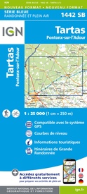 Wandelkaart - Topografische kaart 1442 SB - Serie Bleue Tartas, Pontonx-sur-l'Adour | IGN - Institut Géographique National