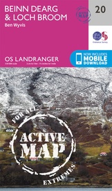 Wandelkaart - Topografische kaart 20 Landranger Active Beinn Dearg / Loch Broom (Ben Wyvis) | Ordnance Survey