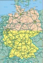 Wegenkaart - landkaart Duitsland zuid - Deutschland sud | Hallwag