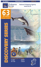 Topografische kaart - Wandelkaart 63 Discovery Clare, Kerry | Ordnance Survey Ireland