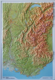 Reliëfkaart Relief Franse Alpen - Rhône Vallei met voelbaar 3D reliëf | 114 x 81 cm (9782758552918) | IGN - Institut Géographique National